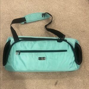 Teal Dog Travel Carrier with Black Accents